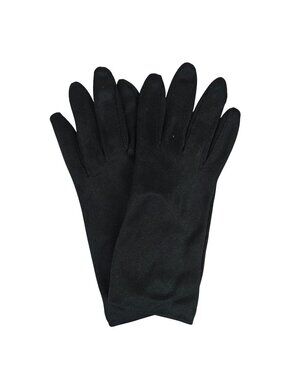 Vintage Women's Black Nylon Gloves Elastic One Size Made In USA Pre-Owned